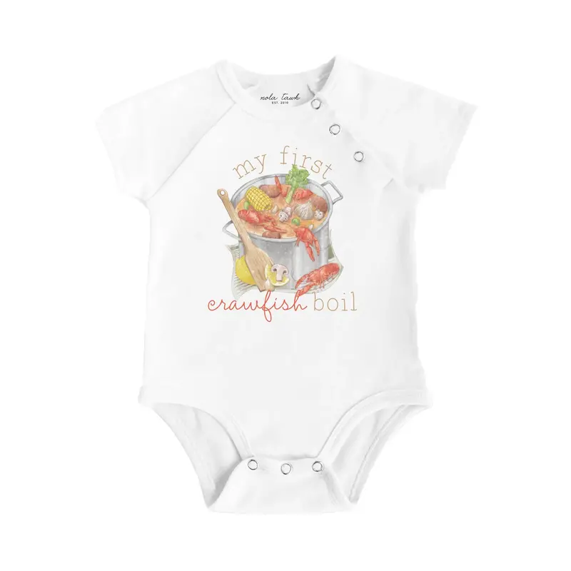 My First Crawfish Boil Organic Cotton Baby Onesie 1