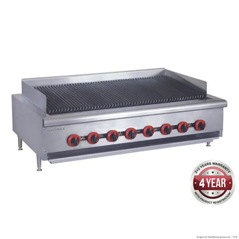 Natural Gas 8-Burner Char Grill Top – Qr-48E Commercial Model 1