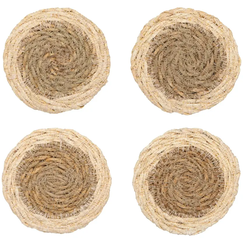 Natural Seagrass Coaster Set – Handwoven, Set Of 4 1