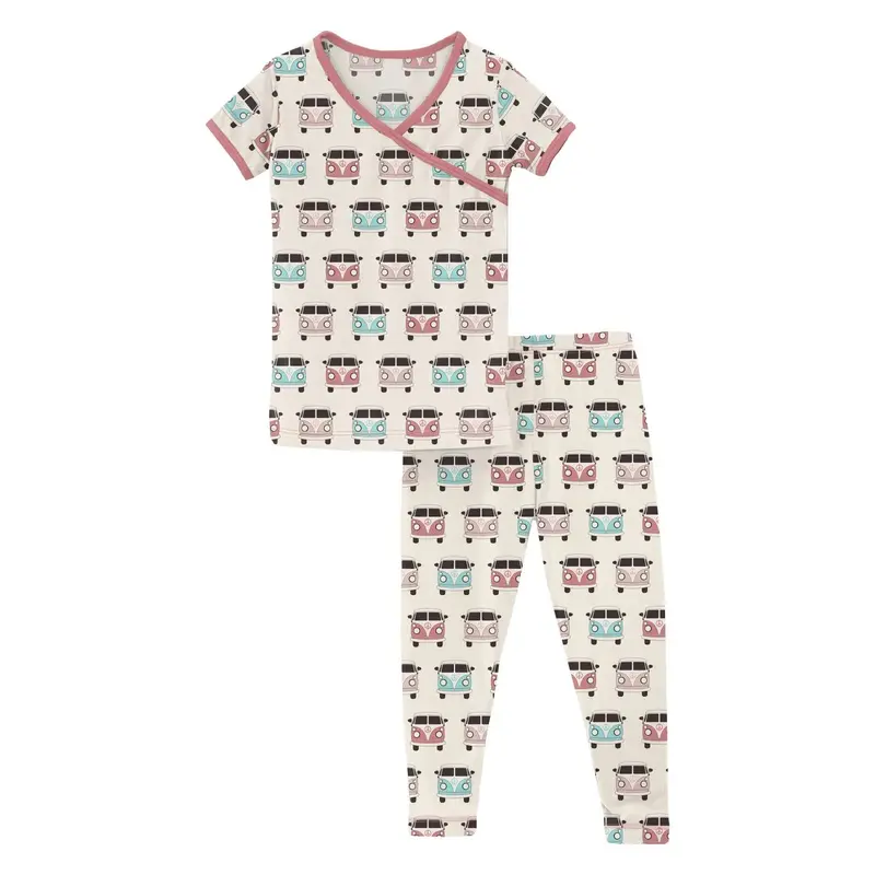 Natural Vintage Vans Short Sleeve Kimono Pajama Set 1