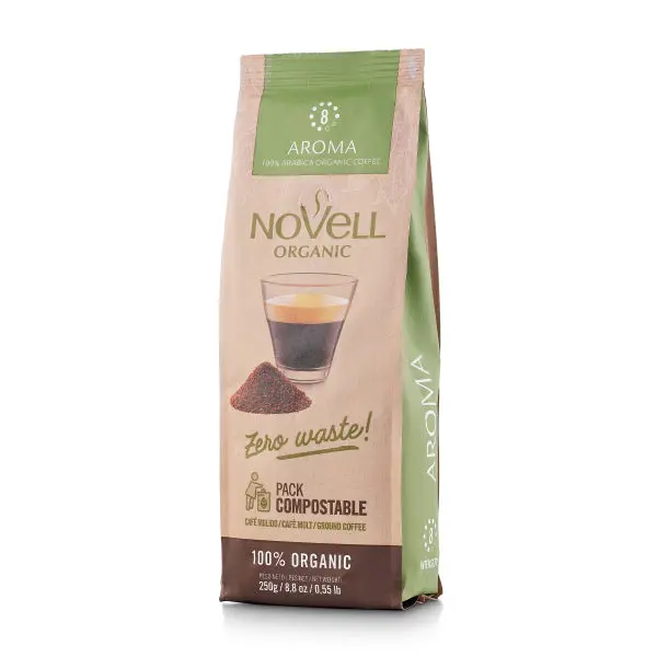 Novell Più Aroma Ground Coffee – Organic Medium-Dark Roast, 250G Bag 1