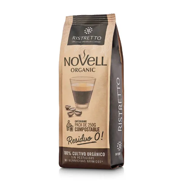 Novell Ristretto Organic Whole Bean Coffee – 250G Dark Roast 1