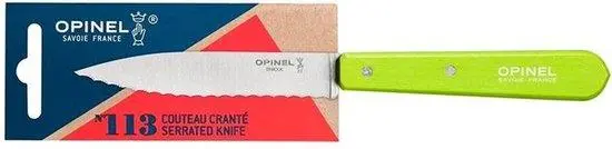 Opinel No. 113 Serrated Knife – Green Apple Stainless Steel & Beech Wood 1