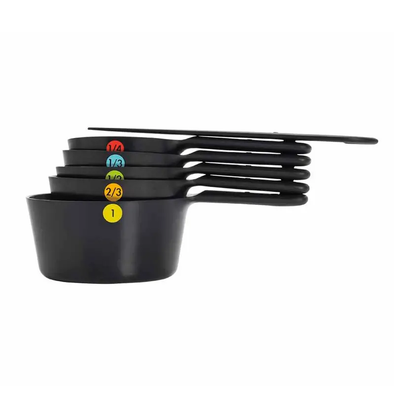 Oxo Good Grips Nested Measuring Cup Set – 6-Piece Black Stainless Steel Collection 1