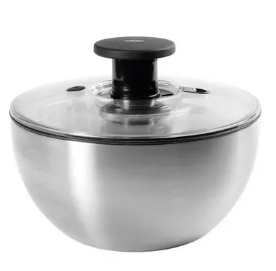 Oxo Stainless Steel Salad Spinner – 4.6 Litre Capacity, 4-Quart Model 1