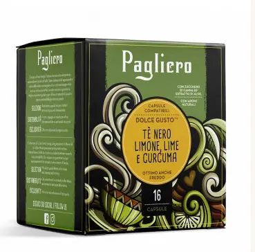 Pagliero Dolce Gusto Lemon-Lime & Turmeric Black Tea Soluble Pods (16 Count) 1