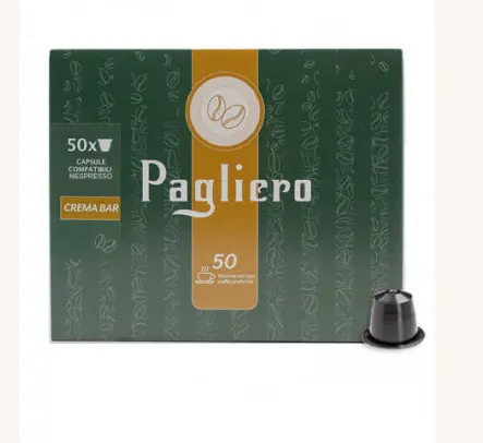 Pagliero Nespresso-Compatible Capsules – Bar-Style Crema Espresso (50-Pack) 1