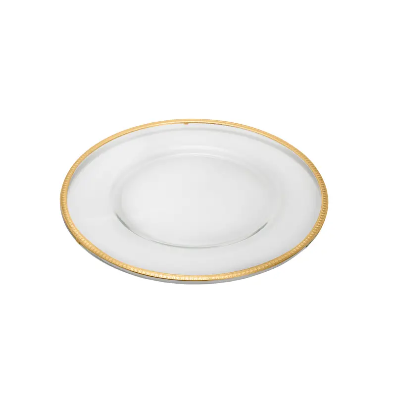 Paris Gold Corded Glass Charger Plate – 35 Cm Diameter 1