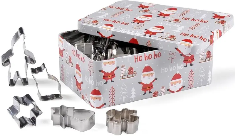 Patisse Stainless Steel Christmas Cookie Cutters – 25-Piece Set In Festive Tin 1