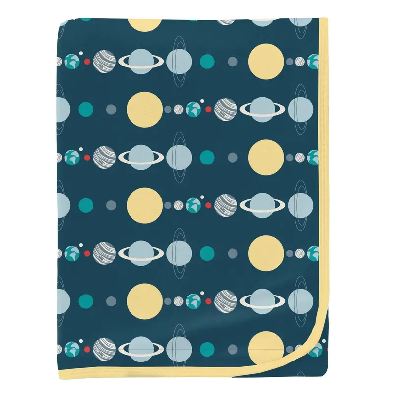 Peacock Planets Pattern Swaddle Blanket – Soft Newborn Wrap 1
