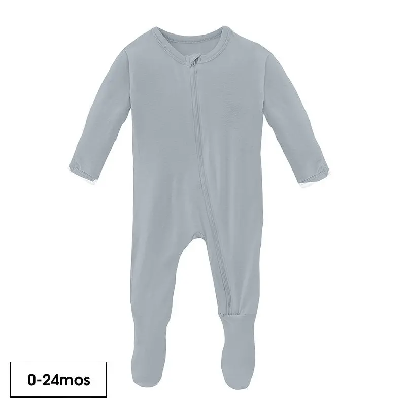 Pearl Blue Footie With Zipper 1