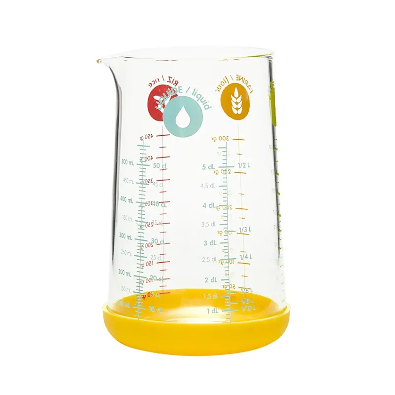 Pebbly Glass-And-Silicone Measuring Cup – 500 Ml Capacity 1