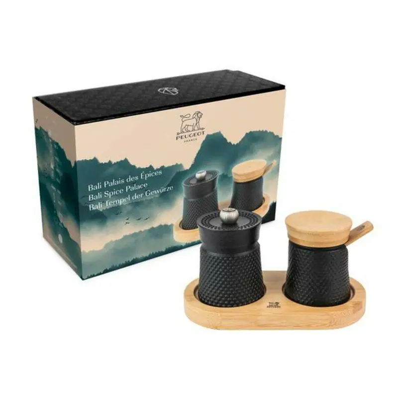 Peugeot Bali Fonte Gift Set – 8 Cm Salt & Pepper Mill Combo, Black 1