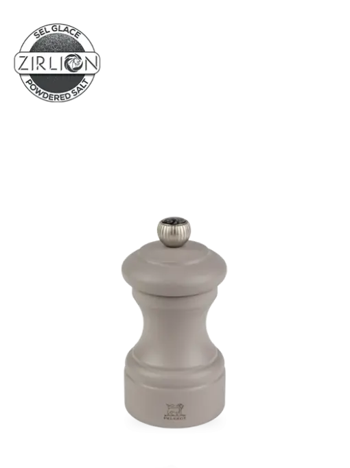 Peugeot Bistro Salt Mill In Pebble Grey – 10 Cm Beechwood With Precision Zirlion Grinder 1