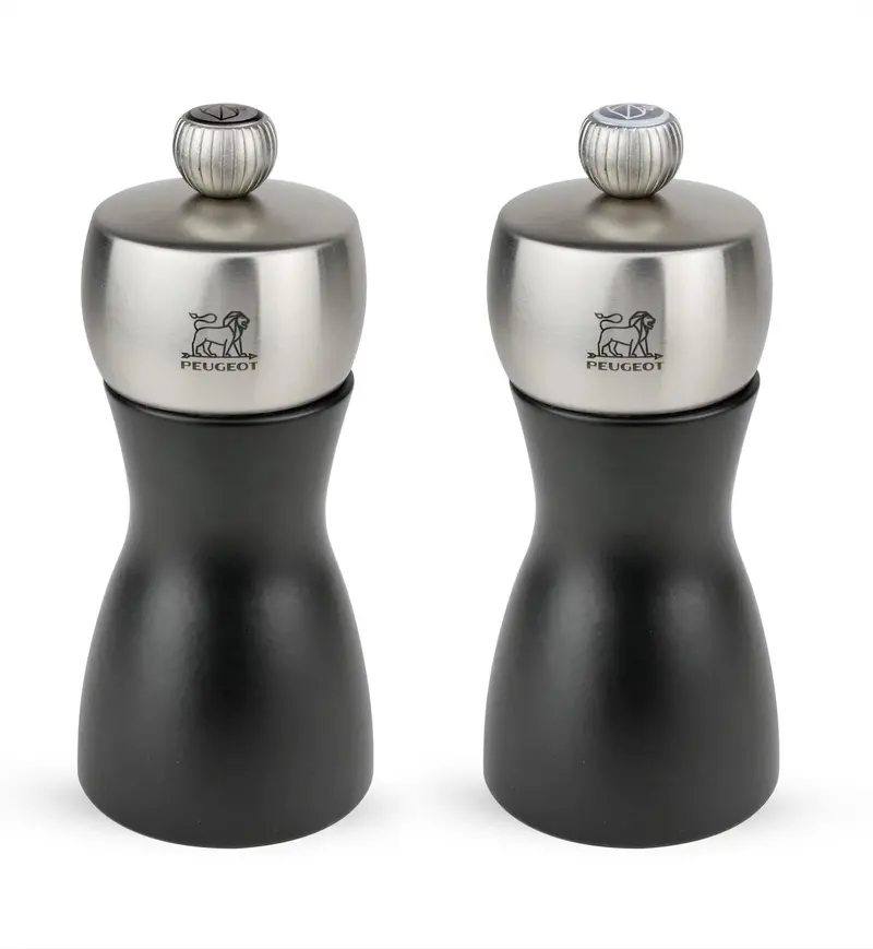 Peugeot Fidji Duo Set – 12 Cm Matte Black & Stainless Steel Pepper And Salt Mills 1