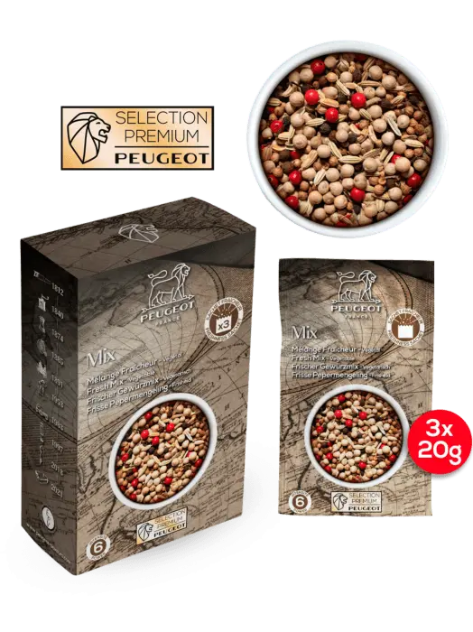 Peugeot Fresh Pepper Blend – 3 × 20 G Pouches (60 G Total), Herb-Enhanced Mix 1