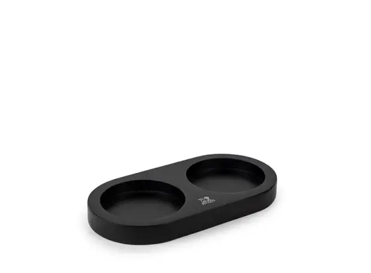 Peugeot Linea Bamboo Salt & Pepper Mill Stand – Matte Black, 17 Cm 1