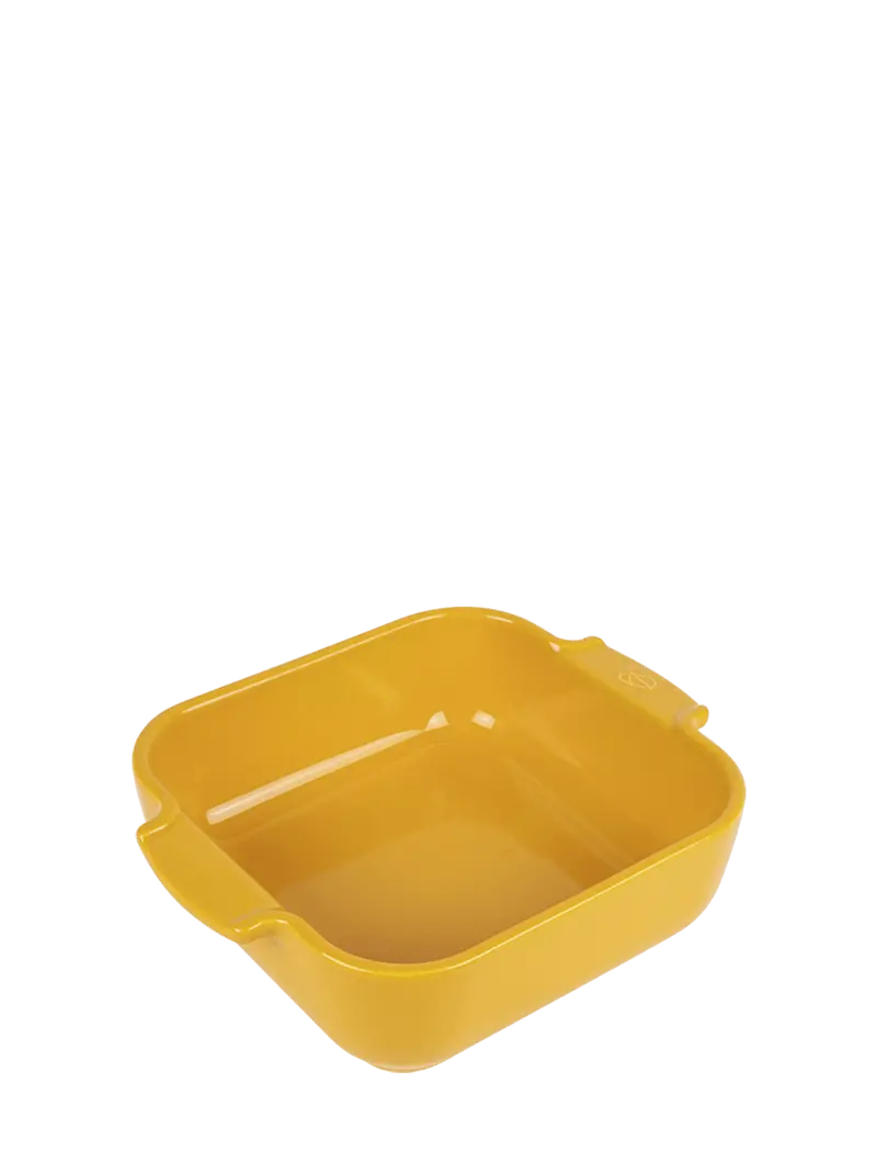 Peugeot Square Ceramic Baking Dish, Saffron Yellow, 21 Cm 1