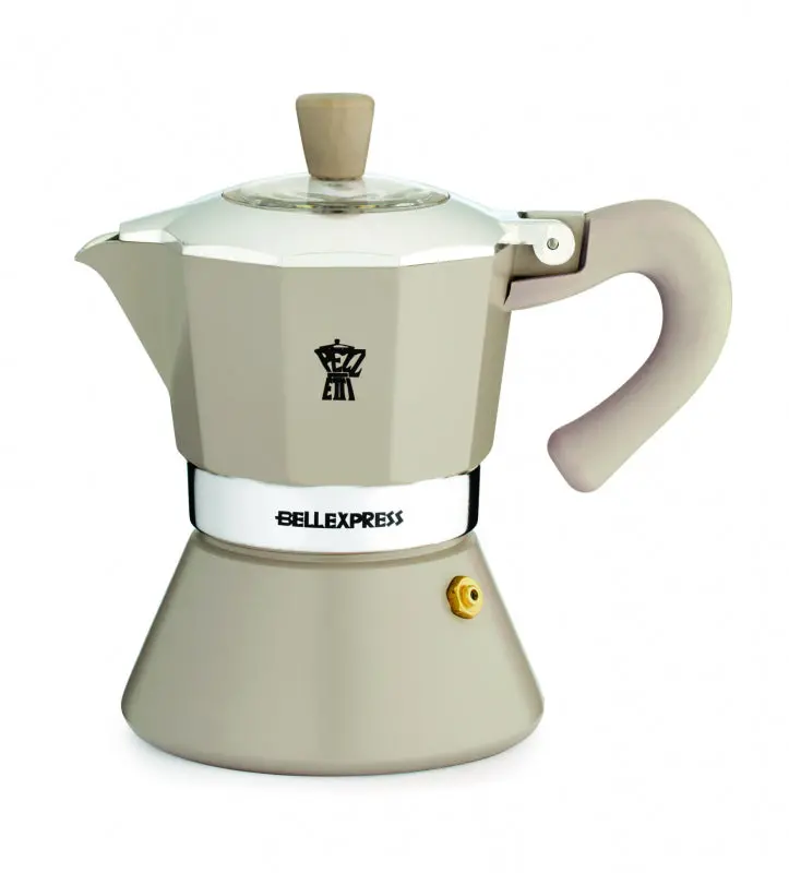 Pezzetti Bellexpress Aluminium Moka Pot – 6-Cup, Bronze Electra Design 1