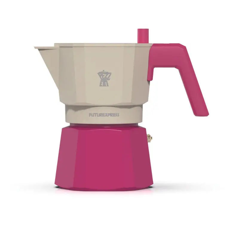 Pezzetti Futurexpress Moka Pot – 3-Cup Stainless Steel, Rising Dawn Finish 1