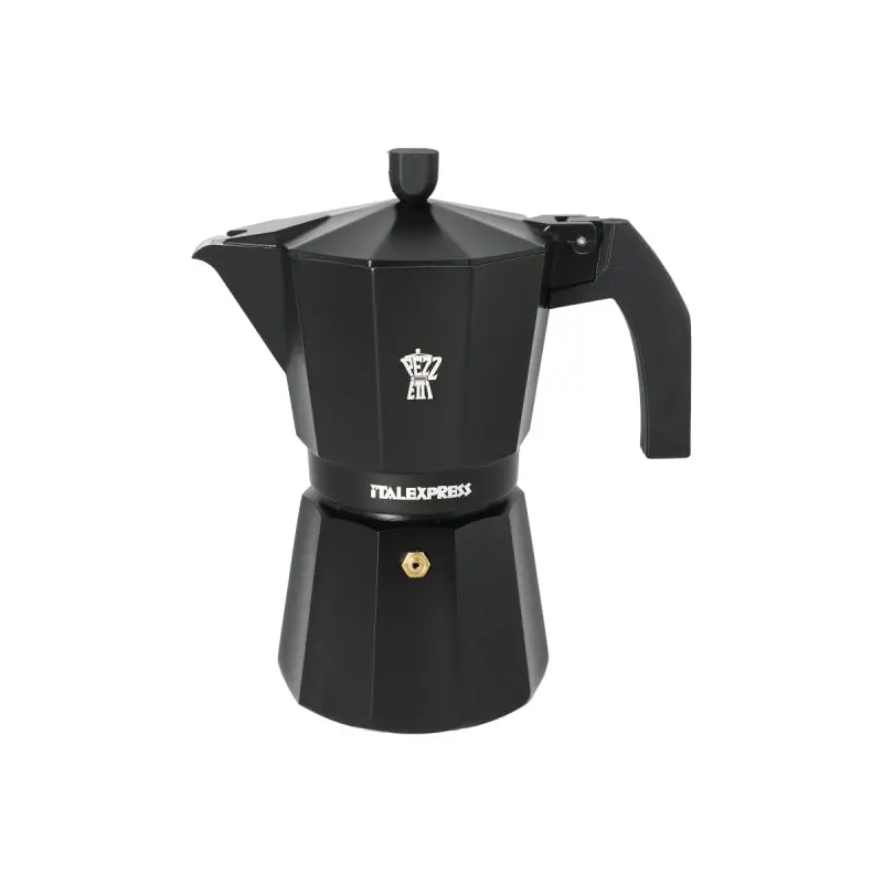 Pezzetti Italexpress Aluminium Moka Pot – 6-Cup, Coal Black Finish 1