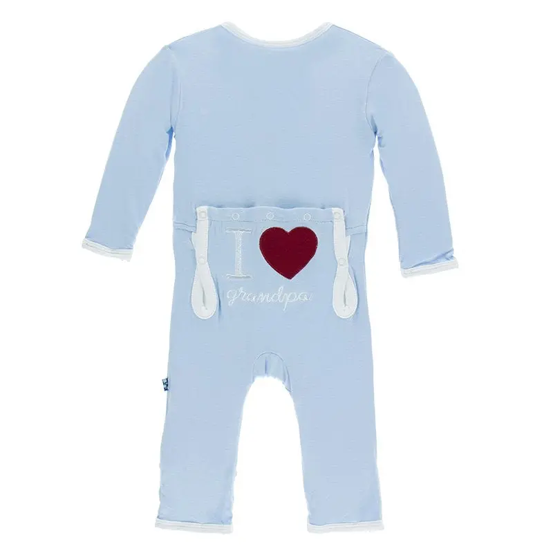 Pond Theme I Love Grandpa Applique Coverall With Zipper 1