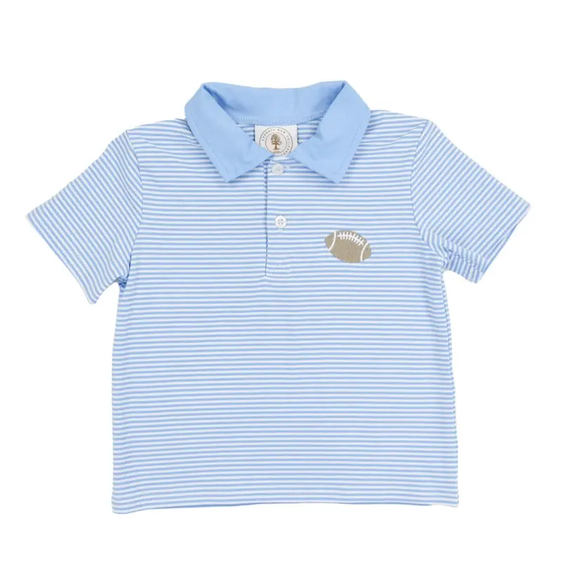 Powder Blue Stripe Tailgate Polo Shirt 1