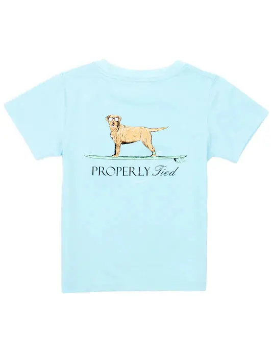Powder Blue Waverider Graphic Short Sleeve Shirt For Boys 1