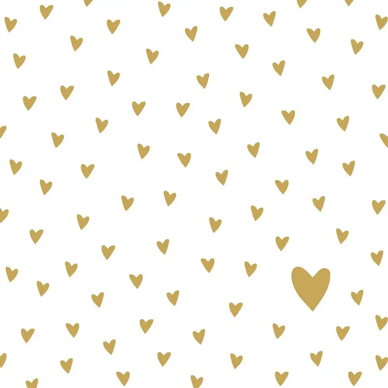 Ppd Little Hearts Metallic Gold Napkin – 33 Cm X 33 Cm 1