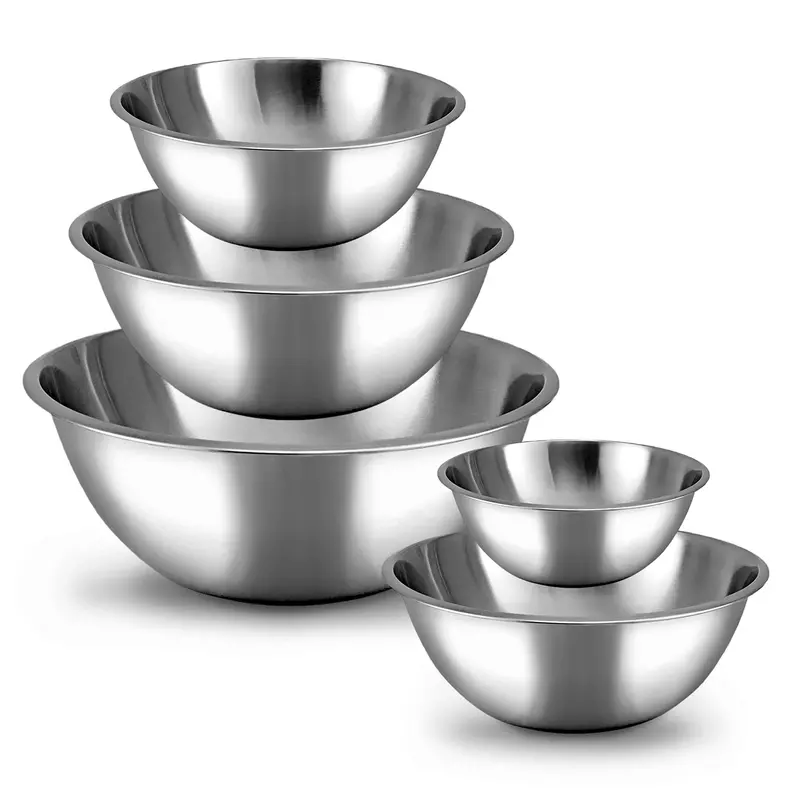 Premium Stainless Steel Mixing Bowls – Nesting Set With Non-Slip Base 1