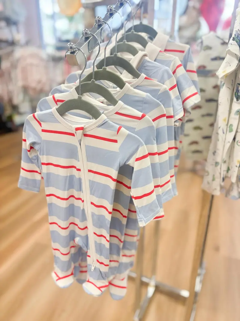 Preppy Rugby-Inspired Two-Way Zip Footie 1