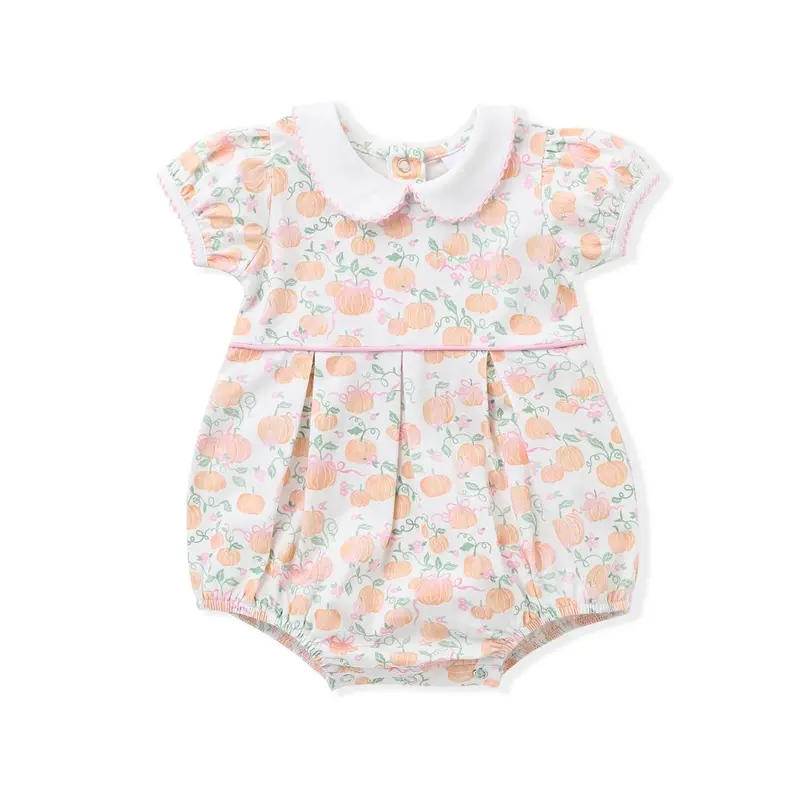 Pumpkin Pleated Bubble Dress For Toddlers 1