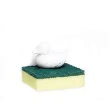 Qualy Sponge Duck Dishwashing Tool – White Silicone Cleaning Duck 1