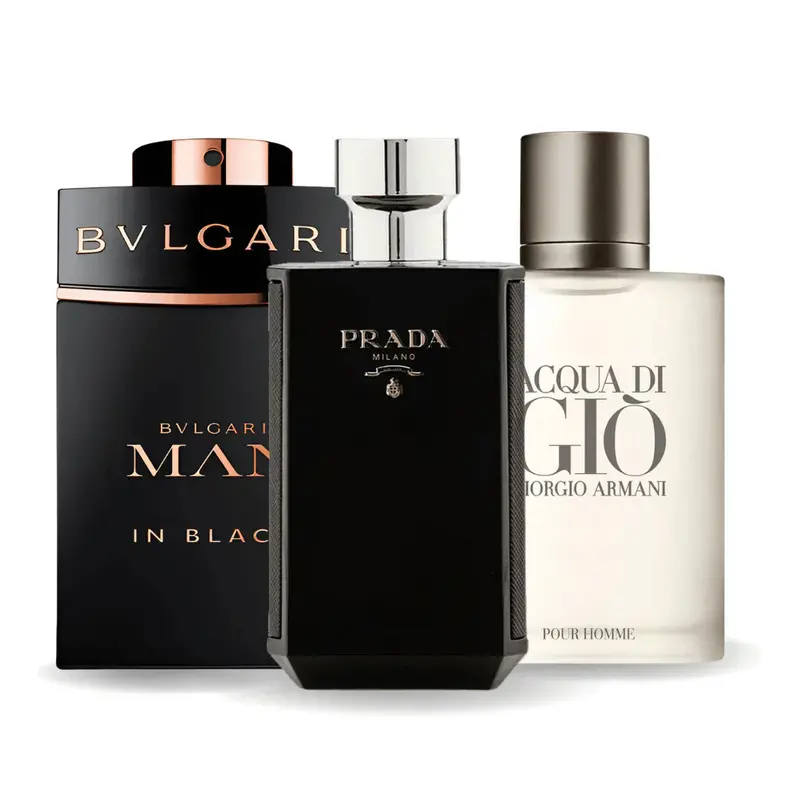 Refined Unisex Collection: Bvlgari In Black, Armani Acqua Di Gio & Prada L’Homme Intense (100Ml) 1