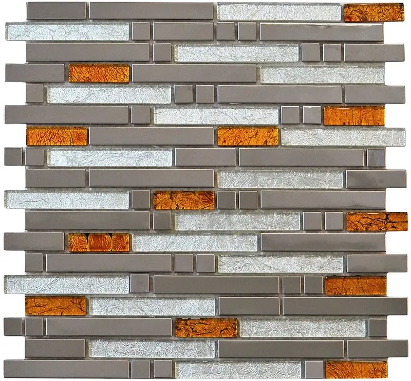 Reflective Glass And Stainless Steel Mosaic Tile – 30X30Cm 1