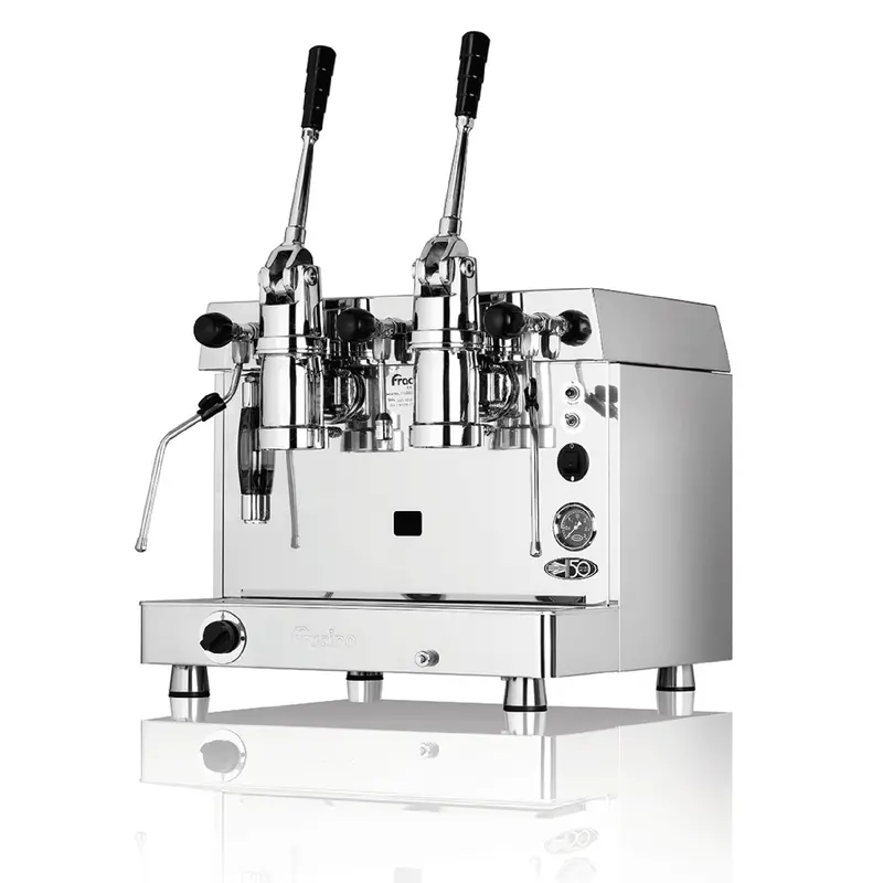 Retro Two-Group Dual-Fuel Espresso Machine – Robust Steam Output And Classic Brass Accents 1