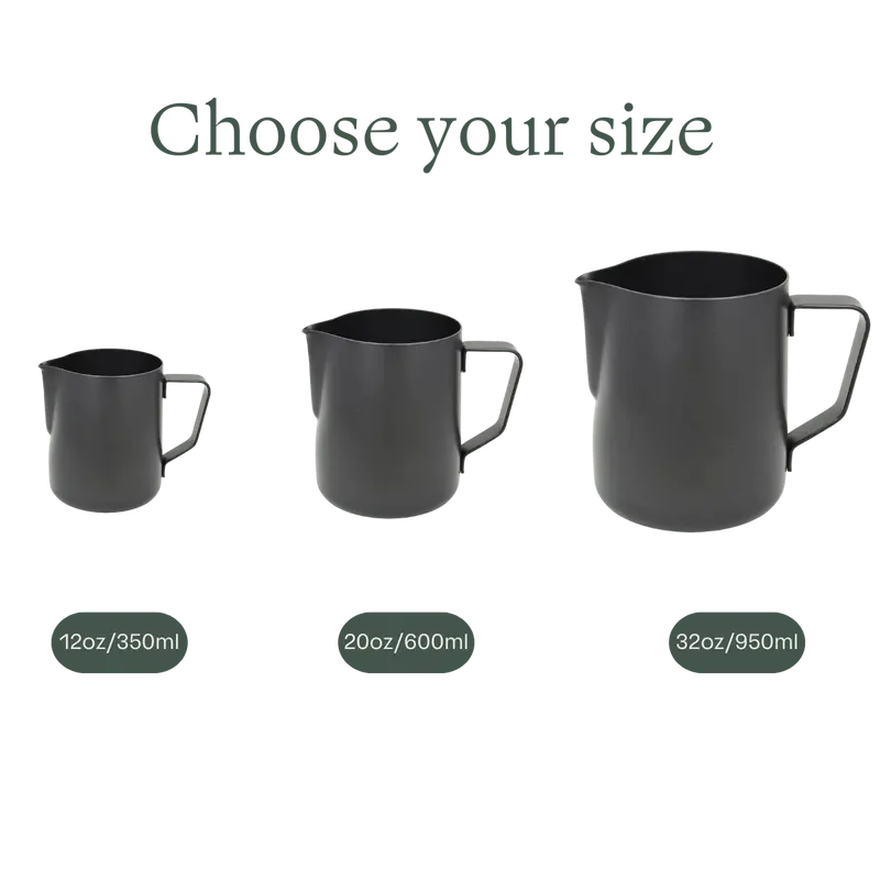 Rhino Stealth Black Non-Stick Stainless Steel Milk Pitcher 1