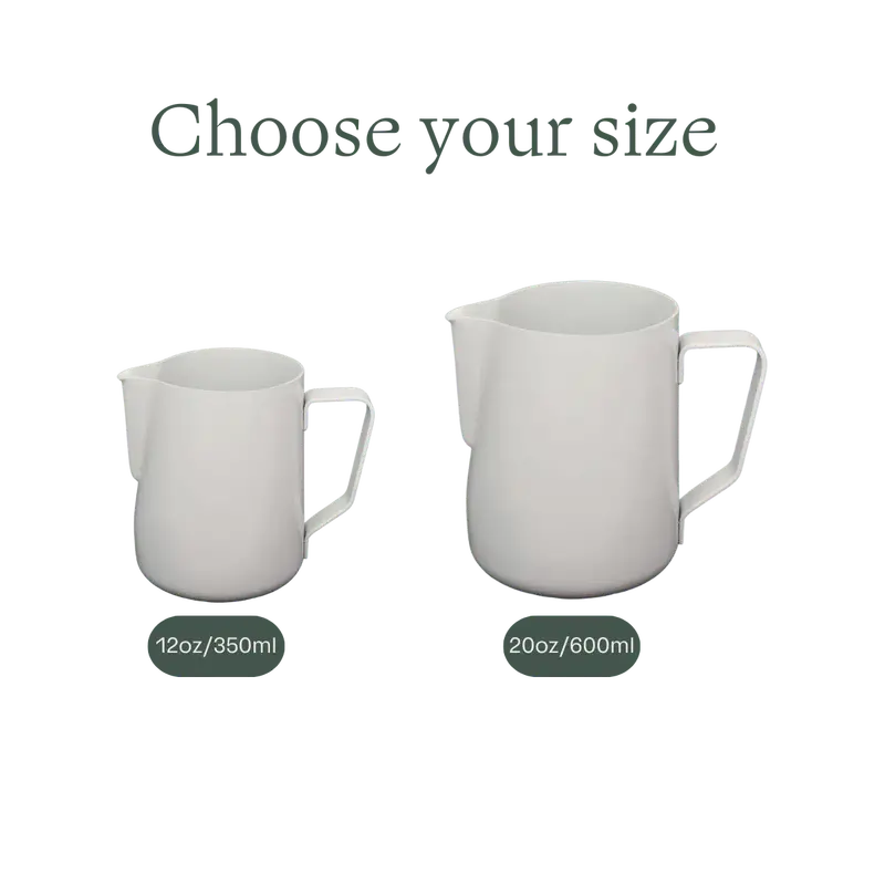 Rhino Stealth White Non-Stick Stainless Steel Milk Pitcher 1