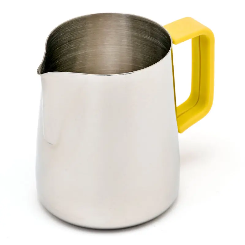 Rhinowares 600Ml Milk Pitcher With Yellow Heat-Resistant Handle Grip 1