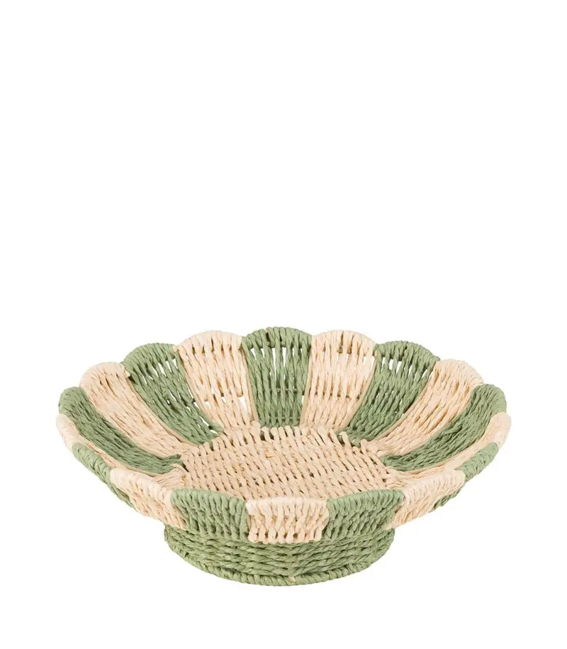 Rituali Low Serving Bowl – Floral Green Pattern 1