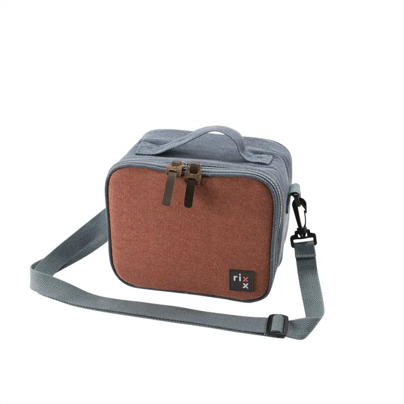 Rixx Insulated Cooler Tote Bag – Dark Blue & Terracotta, 21 × 13 × 17 Cm 1