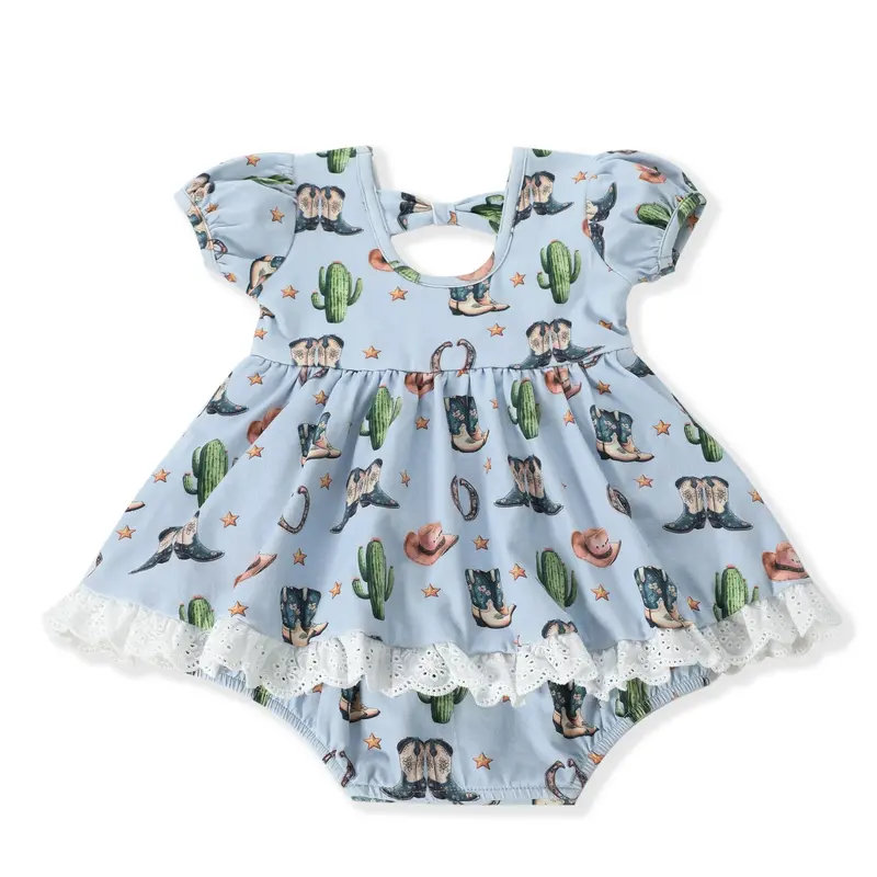 Rodeo Boots Eyelet Bubble Dress By Swoon Baby 1