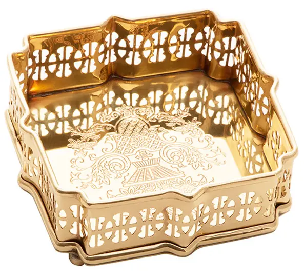 Roma Gold Metal Centerpiece – Wolff Decorative Table Accent 1