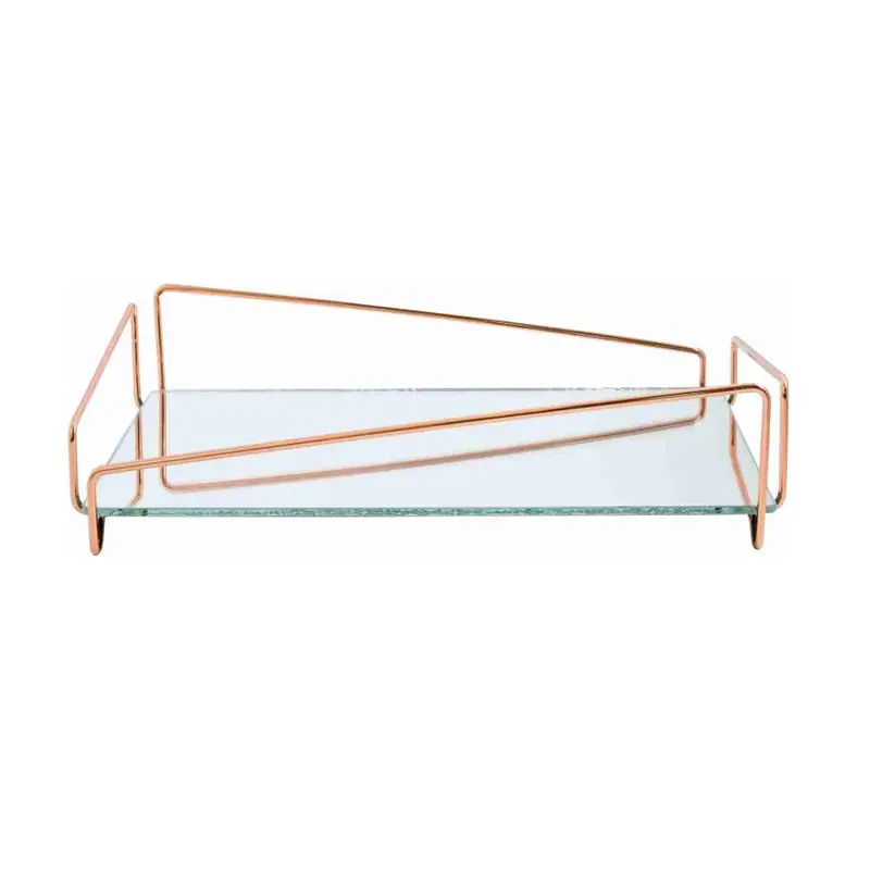 Rose Gold Angular Tray – 10X20 Cm 1