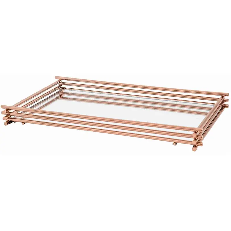 Rose Gold Wire Serving Tray – 30 × 40 Cm 1