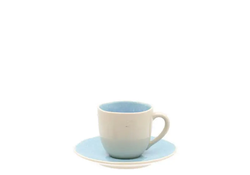 Rose & Tullipani Azurro Blue Porcelain Coffee Cup & Saucer – Ev6 Ceramic 1