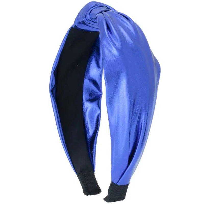Royal Blue Metallic Top-Knot Headband 1