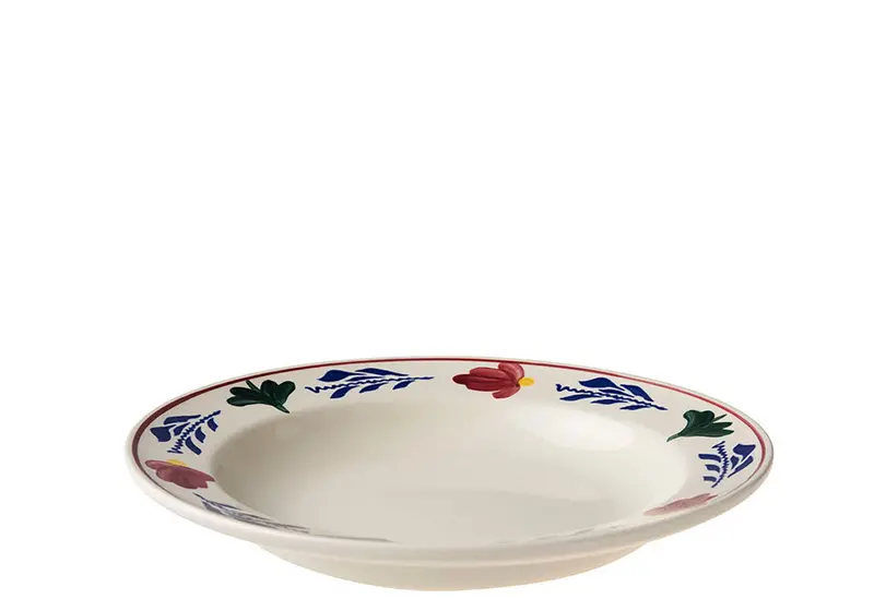 Royal Boch Boerenbont Cream 24Cm Deep Plate Set (6 Pcs) With Country-Style Decor – Ceramic 1