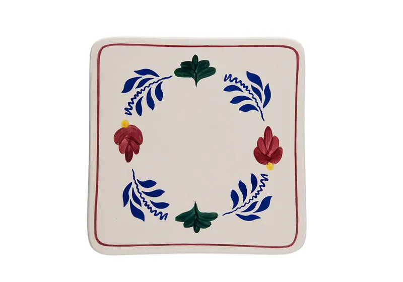 Royal Boch Boerenbont Cream Ceramic Coaster – 20 X 20 Cm With Decorative Design 1