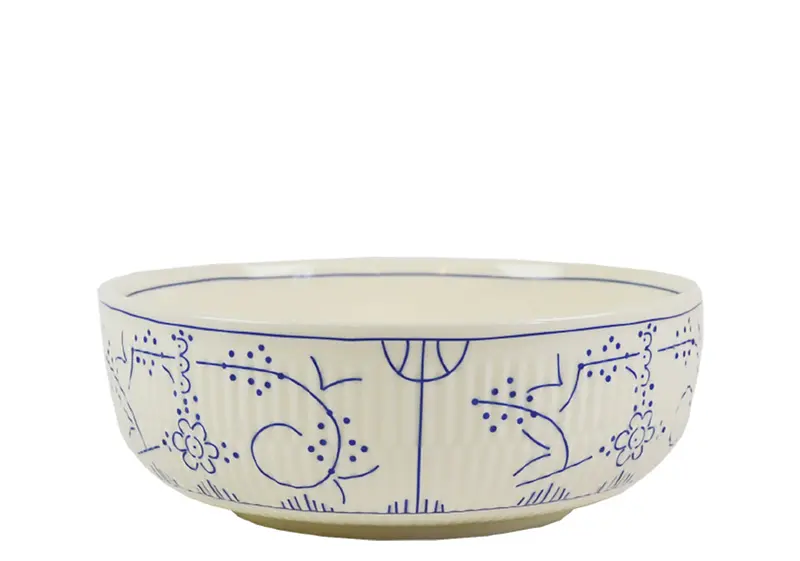 Royal Boch Copenhague 1.3-Liter Cream-Colored Serving Bowl With Decorative Pattern 1